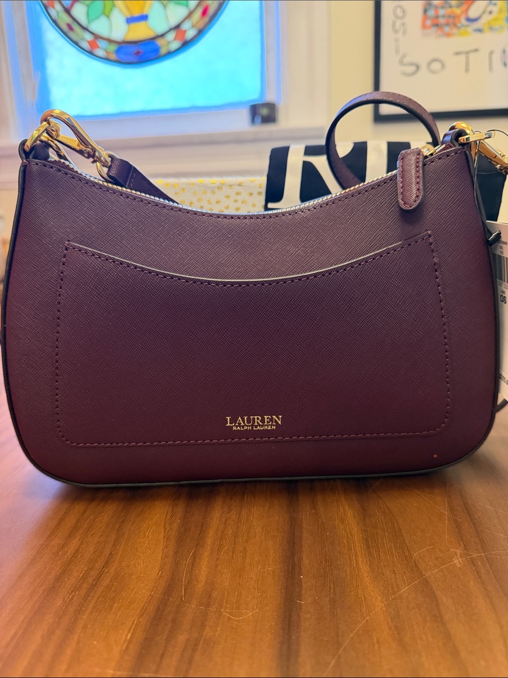 Lauren Ralph Crossbody in “Fall Red” with Gold Hardware